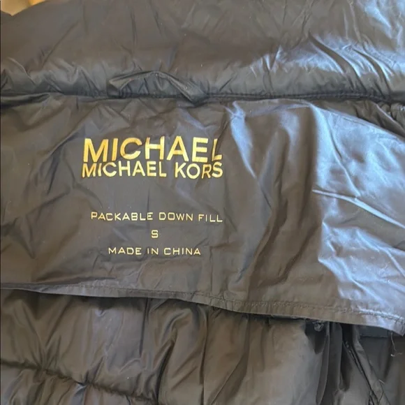 Michael Kors Black Quilted Puffer Jacket with Gold Zipper - Picture 7 of 8